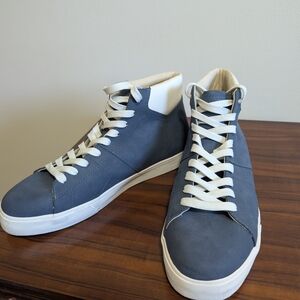 Zara Blue and White High-Top Sneakers